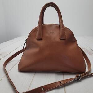Matt and Nat tan vegan leather crossbody tote bag bowler purse zip top